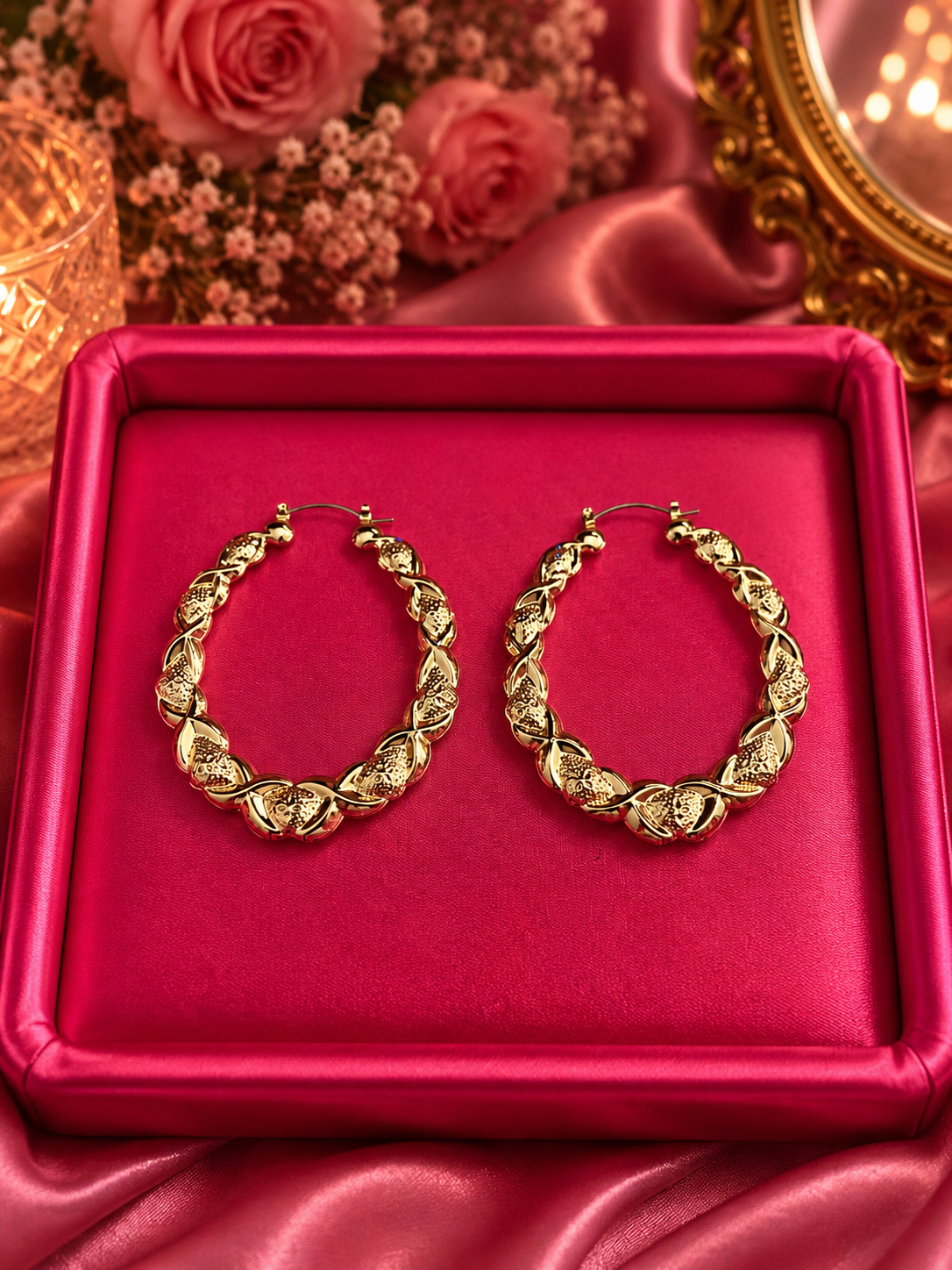 Textured Oval Hoop Earrings