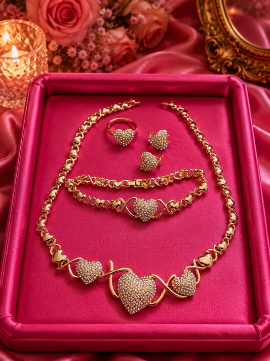 Jumbo Rhinestone Heart Set
