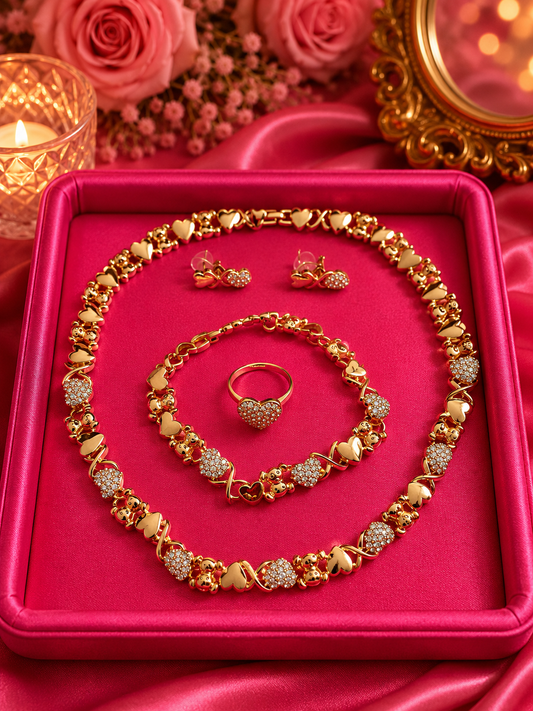 Teddy Bear XO Heart Set